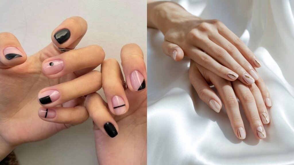 Minimalist negative space press-on nails