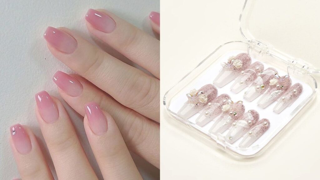 Vertical ombré press-on nails