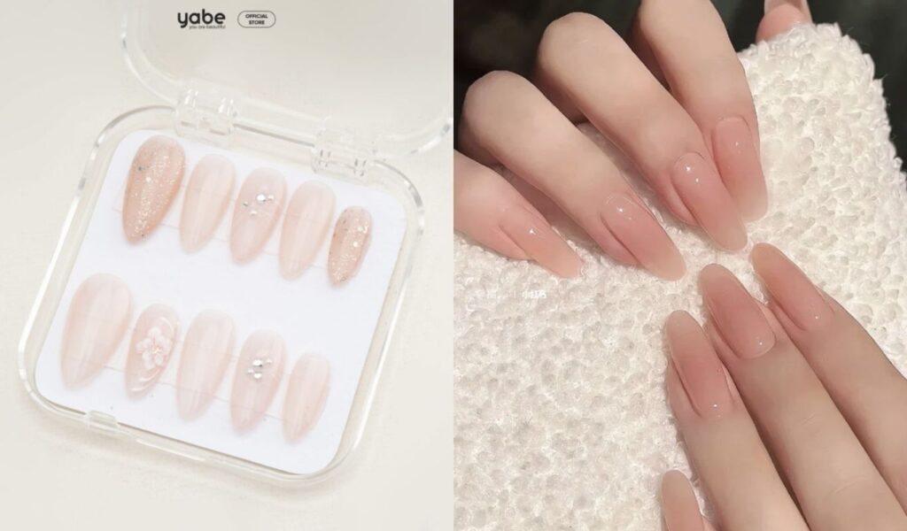 Nude press-on nails