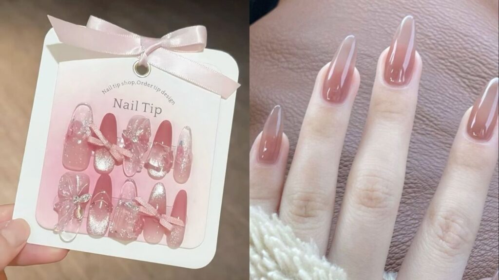 Jelly finish press-on nails