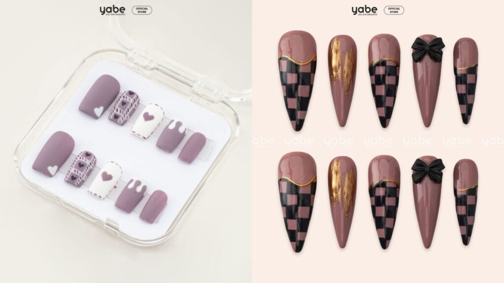 Dark color press-on nails
