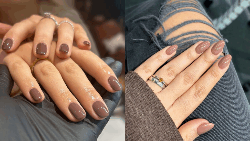 Elegant mocha mousse manicure