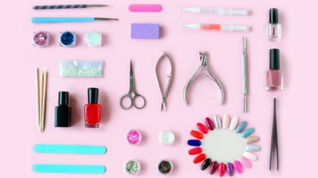 Basic tools for an easy at home manicure: file, clipper, cuticle pusher