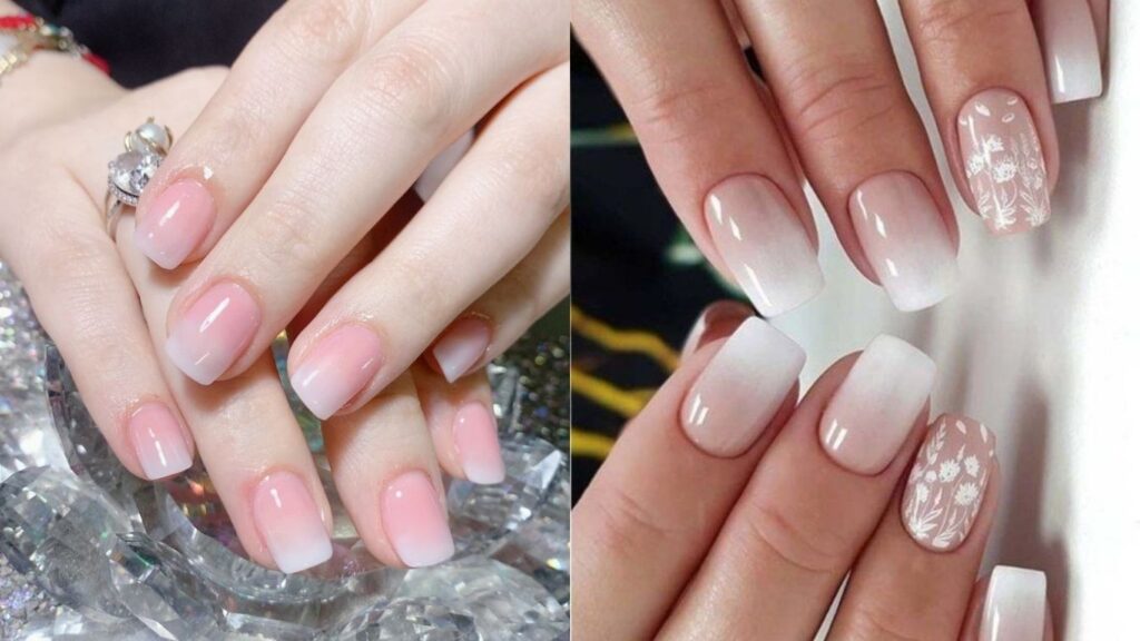 Baby boomer bridal nail designs for wedding day