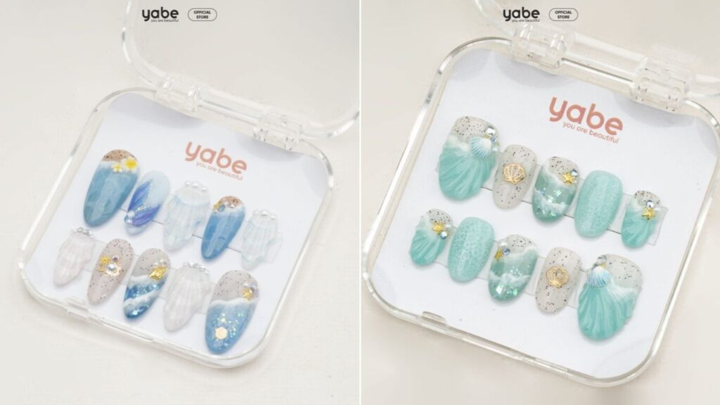 Beach-inspired nail art for short nails