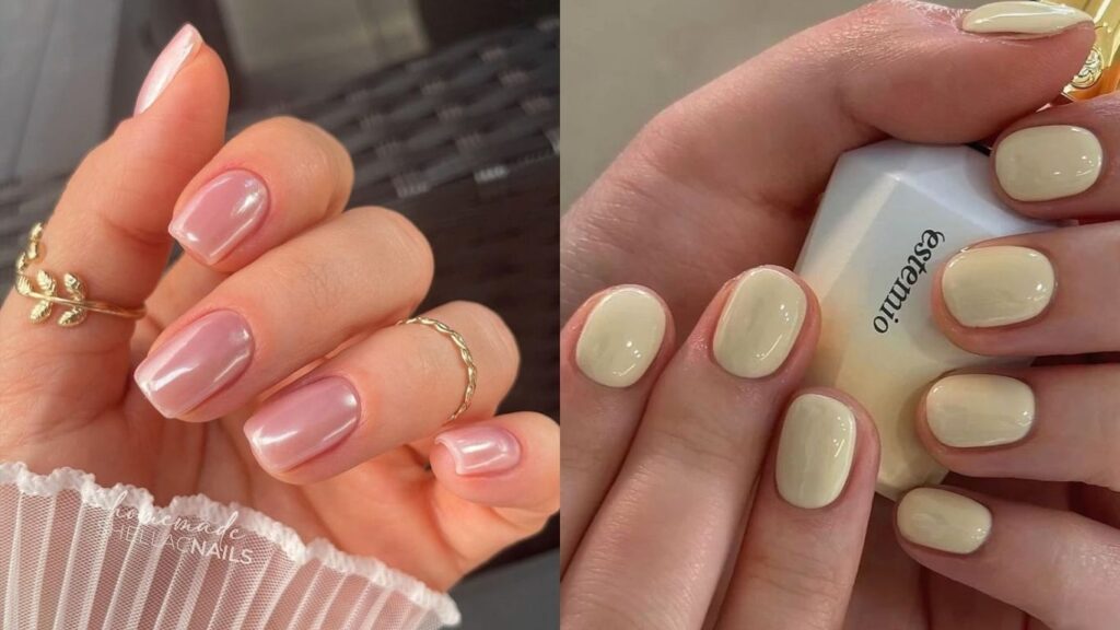 Glazed donut nails on short nails