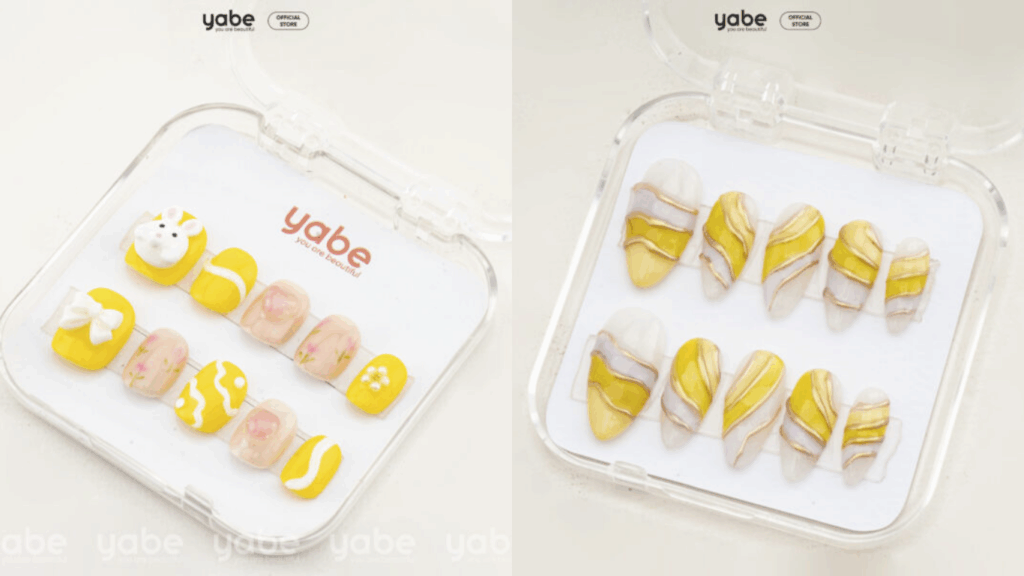 Gold press-on nails