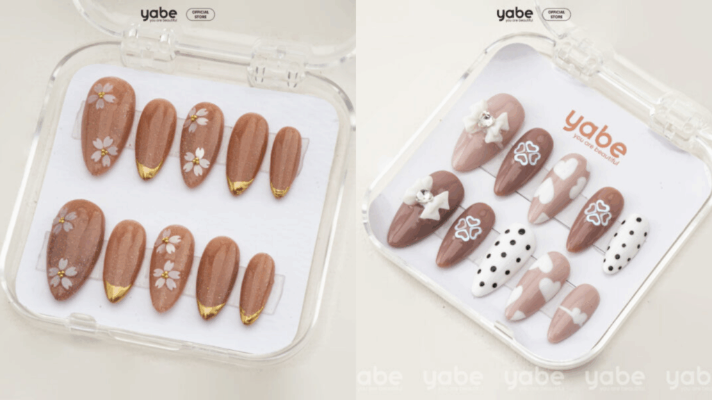 Earthy brown press-on nails