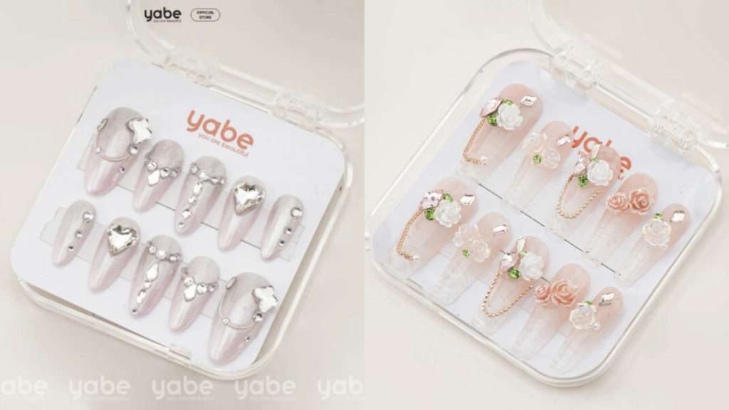 Pastel nails with rhinestones for a party