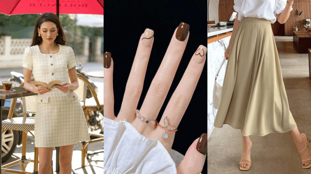 Outfit ideas with chocolate brown nail polish