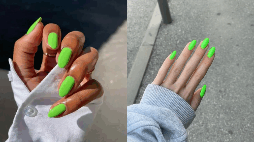 Neon green nail color