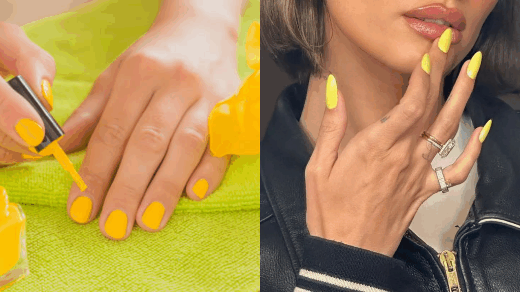 Yellow nail polish color