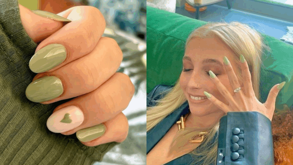 Green nail polish color