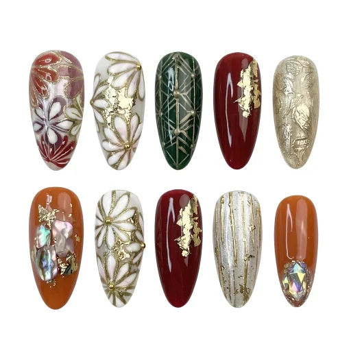 Press-on Nails Wholesale $11.90 Amber Flora by Yabe Vietnam