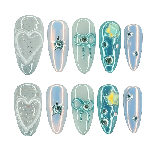 Press-on Nails Wholesale $11.90 Aqua Elegance by Yabe Vietnam