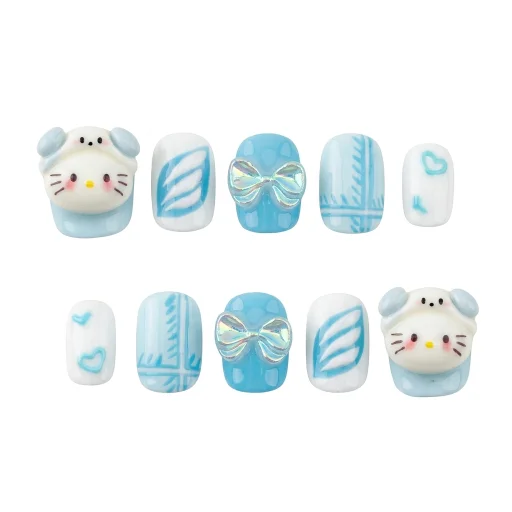 Press-on Nails Wholesale $6.90 Aqua Whimsy by Yabe Vietnam