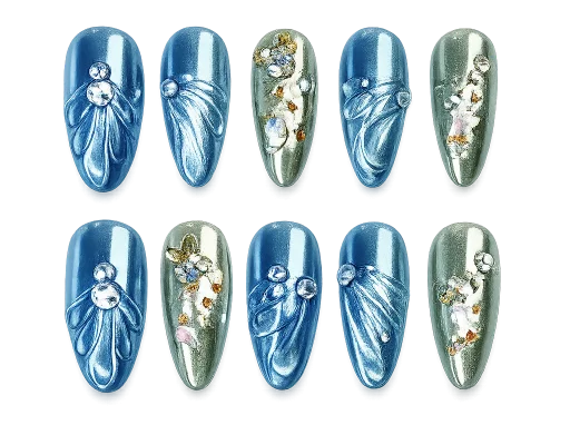 Press-on Nails Wholesale $6.90 Azure Cascade by Yabe Vietnam