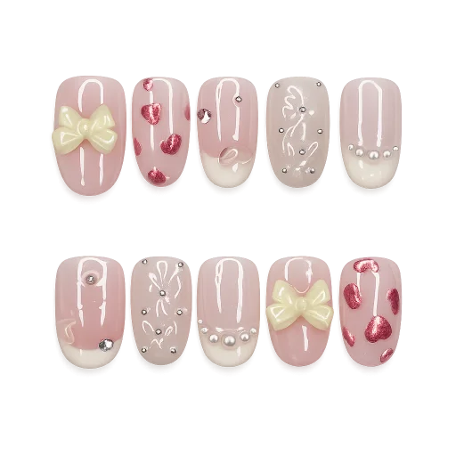 Press-on Nails Wholesale $6.90 Blushing Bows by Yabe Vietnam