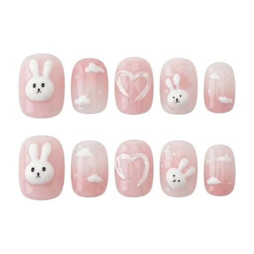 Press-on Nails Wholesale $11.90 Bunny Delight by Yabe Vietnam