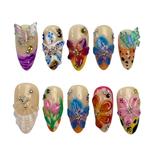 Press-on Nails Wholesale $11.90 Butterfly Tapestry by Yabe Vietnam
