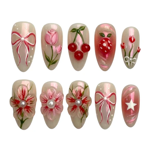 Press-on Nails Wholesale $14.90 Charming Blossoms by Yabe Vietnam