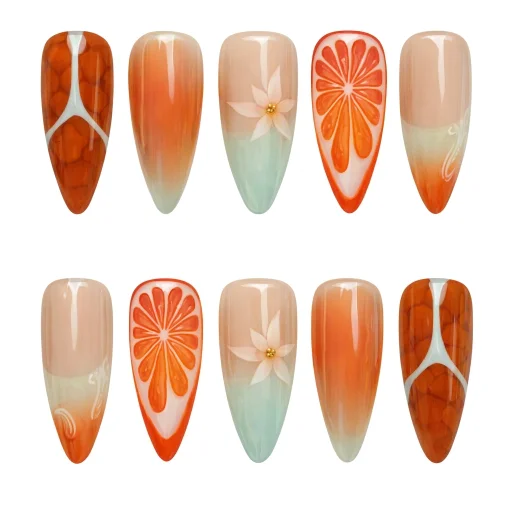 Press-on Nails Wholesale $14.90 Citrus Blossom by Yabe Vietnam