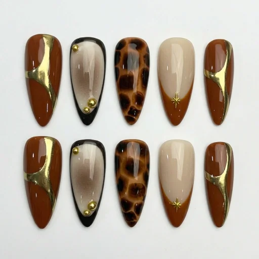 Press-on Nails Wholesale $11.90 Copper Safari by Yabe Vietnam