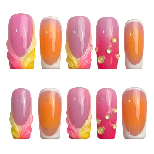 Press-on Nails Wholesale $11.90 Coral Fusion by Yabe Vietnam
