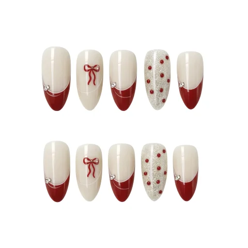 Press-on Nails Wholesale $6.90 Crimson Charm by Yabe Vietnam