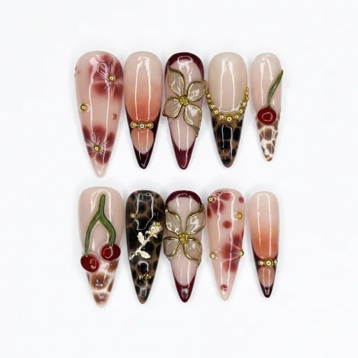 Press-on Nails Wholesale $14.90 Crimson Oasis by Yabe Vietnam