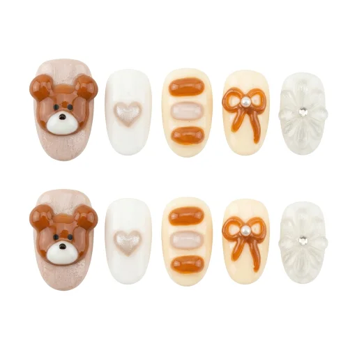 Press-on Nails Wholesale $11.90 Cuddly Charm by Yabe Vietnam