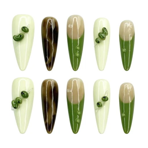 Press-on Nails Wholesale $11.90 Earthy Elegance by Yabe Vietnam
