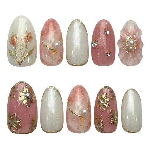 Press-on Nails Wholesale $11.90 Elegance Bloom by Yabe Vietnam