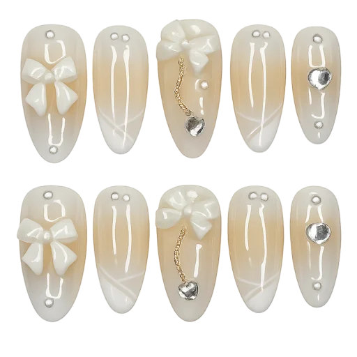 Press-on Nails Wholesale $6.90 Elegance Bow by Yabe Vietnam