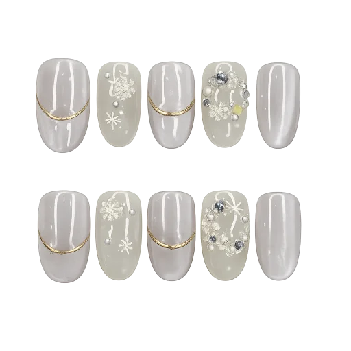 Press-on Nails Wholesale $6.90 Elegant Bloom by Yabe Vietnam