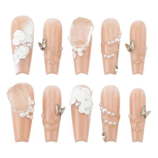 Press-on Nails Wholesale $11.90 Elegant Blossoms by Yabe Vietnam