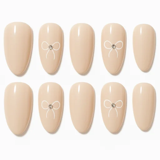 Press-on Nails Wholesale $3.90 Elegant Bow by Yabe Vietnam