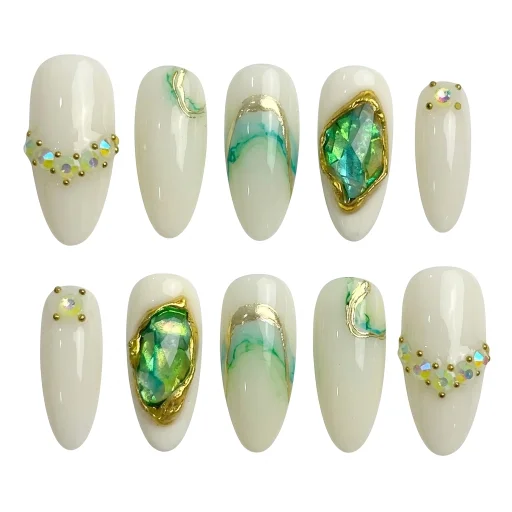 Press-on Nails Wholesale $11.90 Emerald Mirage by Yabe Vietnam