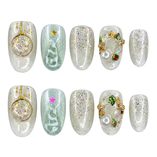 Press-on Nails Wholesale $6.90 Festive Sparkle by Yabe Vietnam