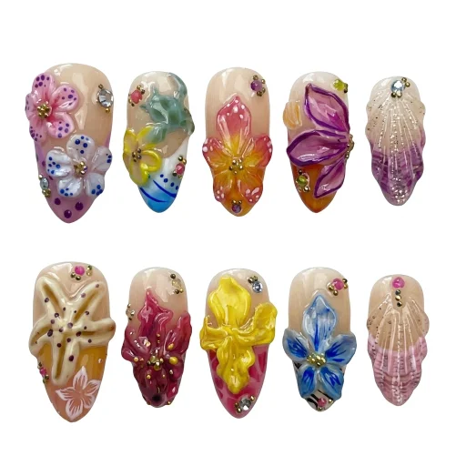 Press-on Nails Wholesale $14.90 Floral Fantasy by Yabe Vietnam