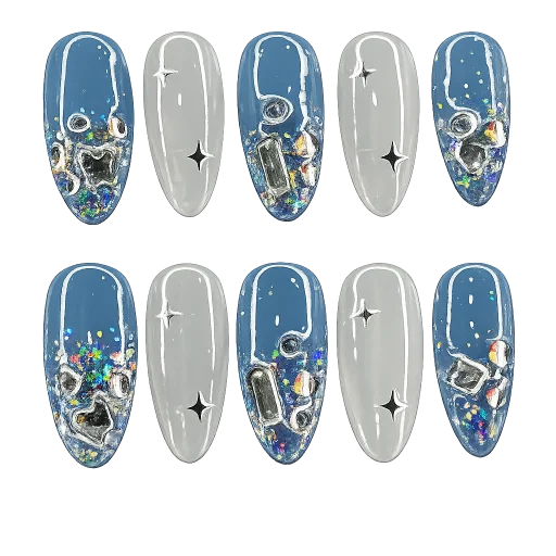 Press-on Nails Wholesale $6.90 Galaxy Glitz by Yabe Vietnam