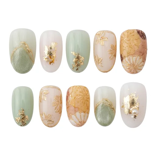 Press-on Nails Wholesale $11.90 Gilded Meadow by Yabe Vietnam