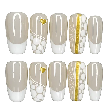 Press-on Nails Wholesale $6.90 Gilded Whispers by Yabe Vietnam