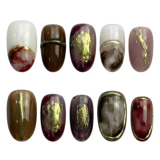 Press-on Nails Wholesale $6.90 Gold Mirage by Yabe Vietnam