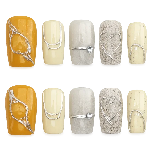 Press-on Nails Wholesale $6.90 Golden Elegance by Yabe Vietnam