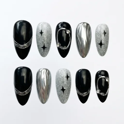 Press-on Nails Wholesale $6.90 Lunar Silver by Yabe Vietnam