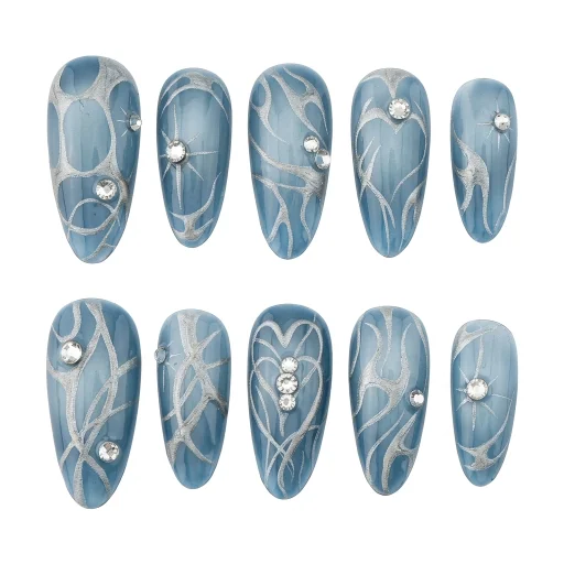 Press-on Nails Wholesale $6.90 Mystic Blue by Yabe Vietnam