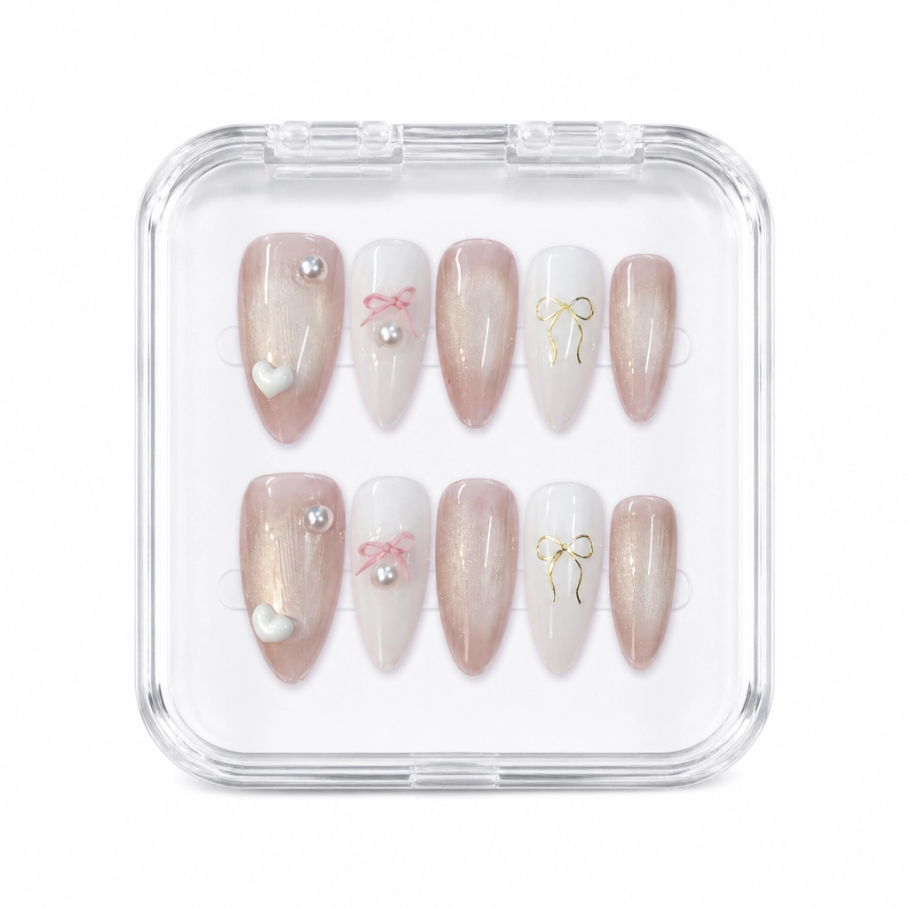 Press-on Nails Wholesale $3.90 Nude Celestial Sparkle by Yabe Vietnam