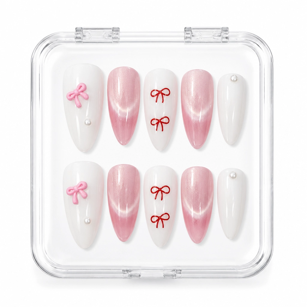 Press-on Nails Wholesale $3.90 Charming Bows by Yabe Vietnam