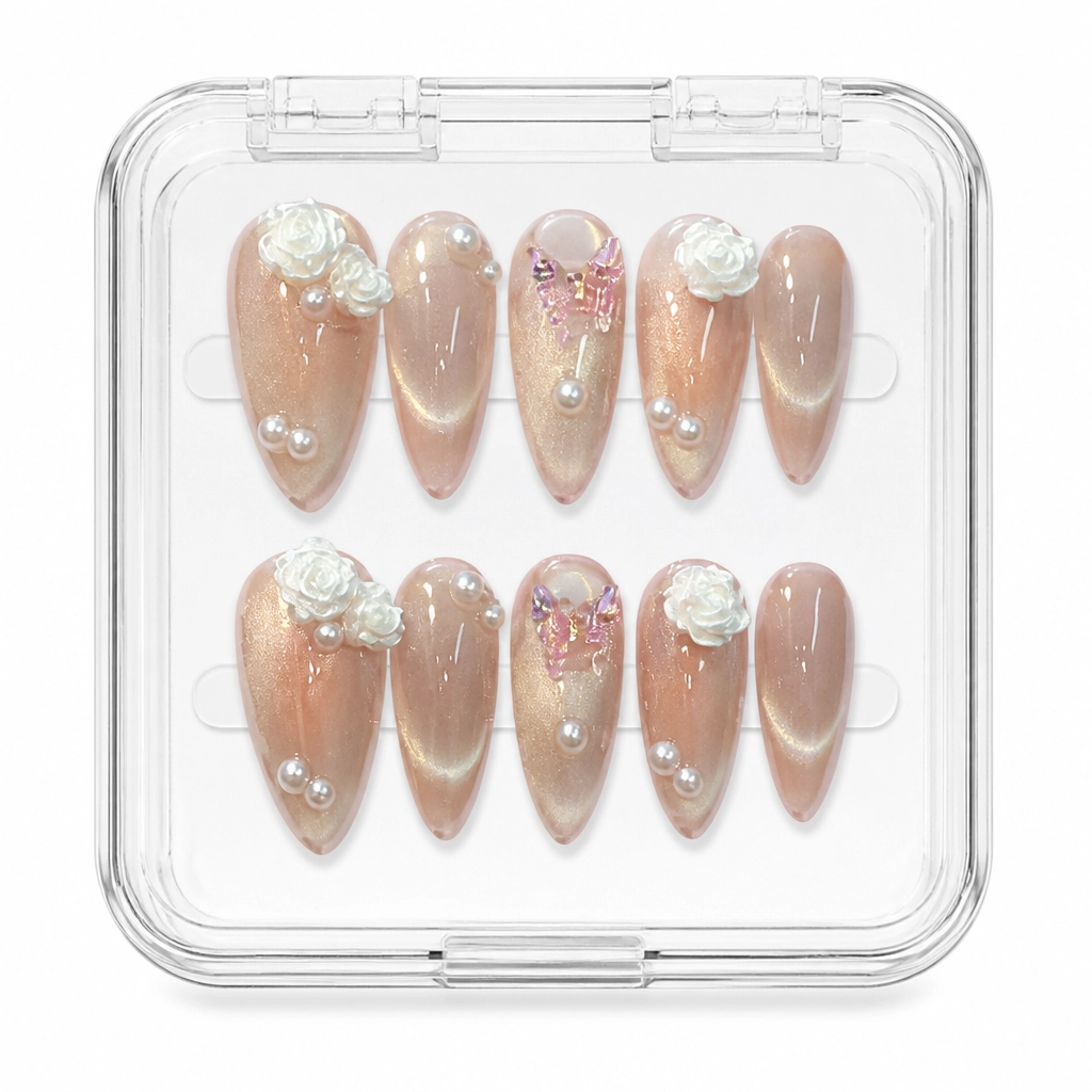 Press-on Nails Wholesale $3.90 Velvet Champagne by Yabe Vietnam